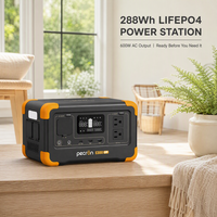 Station d'alimentation portable d'extérieur 600W 288Wh avec batterie LiFePO4, chargeur sans fil, charge rapide en 1,3 heure