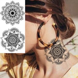 12 Hojas con 24 Diseños Impresionantes <span class=keywords><strong>de</strong></span> <span class=keywords><strong>Tatuajes</strong></span> <span class=keywords><strong>Temporales</strong></span> <span class=keywords><strong>de</strong></span> Flores Mandala Negras para Mujeres - Product Image 2