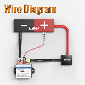 Interrupteur de déconnexion de batterie de voiture 240A 12V avec télécommande, affichage numérique LED de tension, relais magnétique, kit isolateur de batterie avec clé - Product Image 6