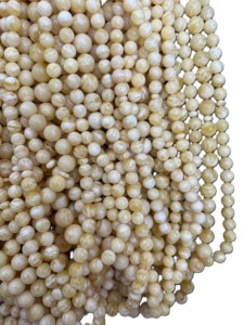 Rosario Baltico di Leningrad di Alta Qualità con Perle Rotonde da 10-13mm in Ambra Bianca Fiore Tigre di Kaliningrad e Raffinato Imam - Product Image 5
