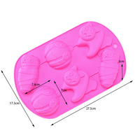 Moule à gâteau en silicone jetable en forme d'Halloween, écologique, résistant au four, au congélateur, au micro-ondes et au lave-vaisselle, durable