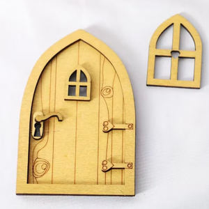 เฟอร์นิเจอร์ตกแต่งบ้านตุ๊กตาขนาดเล็กประตูและหน้าต่างบ้านตุ๊กตาไม้อุปกรณ์เสริมบ้านตุ๊กตาขนาดเล็ก - Product Image 2