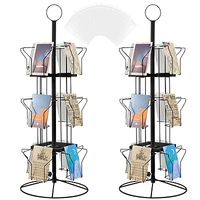 Présentoir rotatif en métal multi-niveaux pour cartes à collectionner, cartes de vœux et cartes postales – Idéal pour la vente au détail