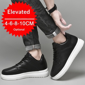 Nuove Scarpe Estive da Uomo con Tomaia in Microfibra, Chiusura con Lacci, Ventilazione, Aumento di Altezza Invisibile di 10cm, Stile Casual Coreano Bianco - Product Image 4