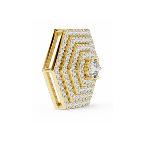 จี้เพชรธรรมชาติหลายชั้นทรงหกเหลี่ยมหรูหราหรูหราสง่างามเครื่องประดับสร้อยคอรูปทรงเรขาคณิตที่ทันสมัย - Product Image 2