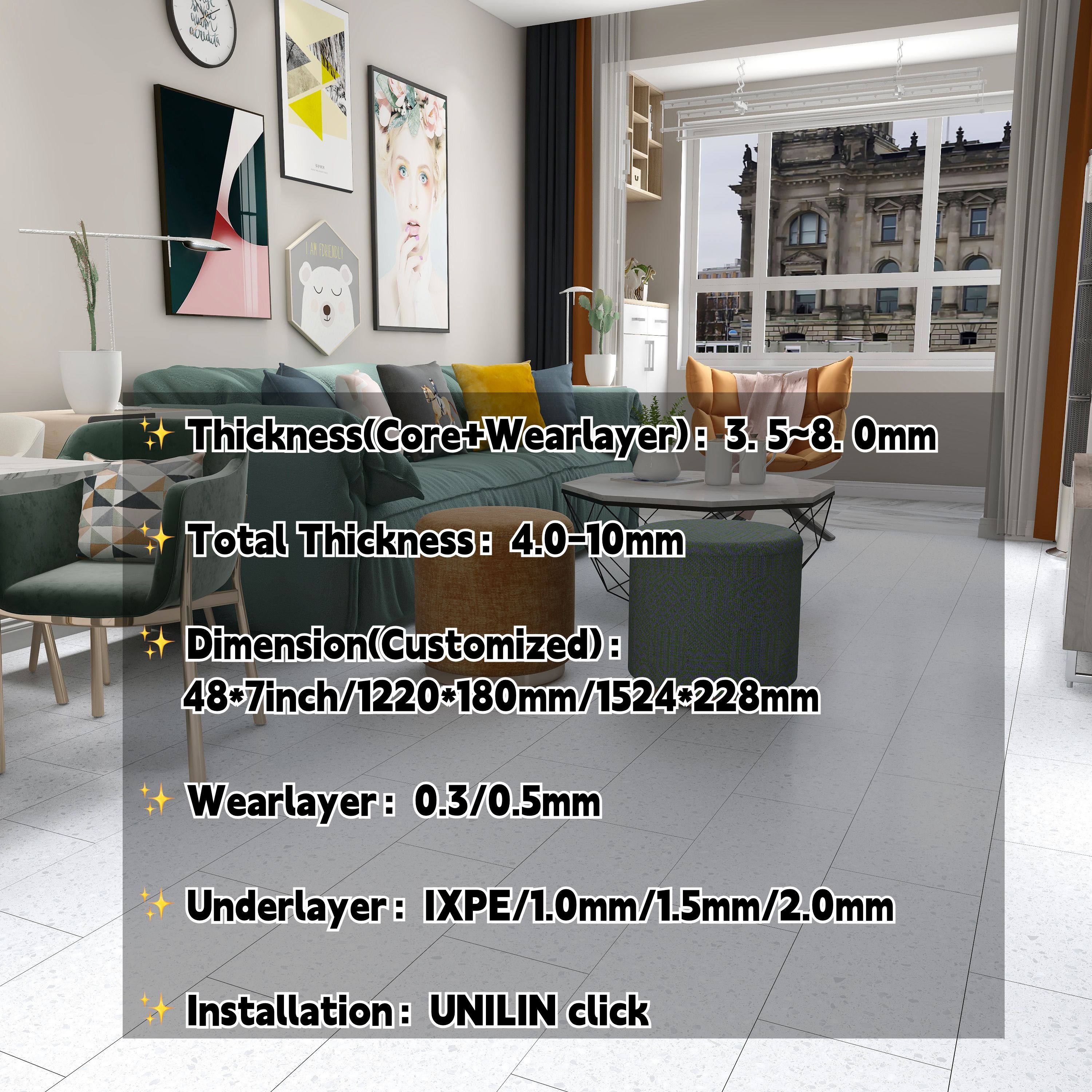 luxury vinyl plank terrazzo