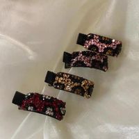 Pince à cheveux polyvalente ornée de strass – Petite pince bec de canard colorée pour franges latérales, pour femmes, nouveaux styles haut de gamme