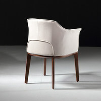 Chaise de salle à manger mobile en bois massif italien avec revêtement en tissu pour hôtel, restaurant, intérieur de maison, salon, café, fauteuil, siège de dîner