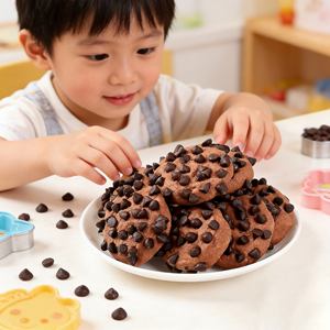 Biscuits aux pépites de <span class=keywords><strong>chocolat</strong></span> double, riches en pépites de <span class=keywords><strong>chocolat</strong></span> <span class=keywords><strong>noir</strong></span>, moelleux et croustillants, biscuits cuits, collation premium, vente en gros - Product Image 3