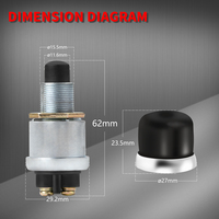 Interrupteur de démarrage à bouton-poussoir DaierTek 12V, bouton de démarrage momentané, interrupteur de démarrage du moteur 12 volts, bouton de klaxon pour bateau marin, voiture