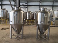 Fermenteur conique à double paroi en acier inoxydable 304 de 2 Bbl avec port de brassage à sec, cuve sous pression pour la fabrication d'alcool
