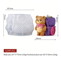 Moule en silicone DUMO Bear Trailer pour la fabrication artisanale de décorations pour la maison, petites plantes en pot