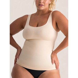 Tops de compresión sin costuras de Color sólido europeo y americano para mujer, chaleco transpirable de belleza para mujer - Product Image 1