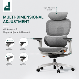 Chaise ergonomique <span class=keywords><strong>Igrow</strong></span> Alpha Mesh avec cadre en alliage d'aluminium et base coulissante pour bureau à domicile et e-sport - Product Image 5