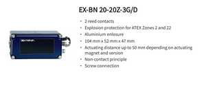 Interrupteur magnétique de sécurité antidéflagrant Schmersal EX-BN 20-20Z-3G/D 101194601 avec boîtier en aluminium pour la surveillance des portes de sécurité - Product Image 2