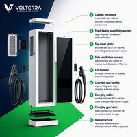 Station de recharge commerciale pour véhicules électriques DC Série KC 60kW à 360kW, double pistolets de charge, écran 43 pouces, IP54 pour parkings publics