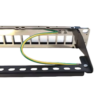 Panel Patch Kosong 24 Port 1U FTP Tanpa Modul untuk Jack Keystone CAT6/CAT6A/CAT7/CAT8
