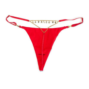 Logo du zodiaque personnalisé grande taille sous-vêtements pour femmes Lingerie Sexy string G culotte string avec chaîne pendentif lettres - Product Image 4