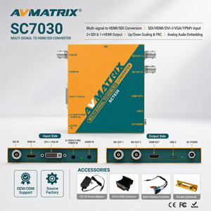 AVMATRIX SC7030 ตัวแปลงสัญญาณหลายรูปแบบเป็น HDMI/SDI พร้อมการปรับขนาดและแปลงเฟรมเรต 1080p60 สำหรับงานออกอากาศ ทางการแพทย์ และ <span class=keywords><strong>AV</strong></span> - Product Image 1