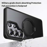 Metal Camera Frame Knop Magnetische Case voor Samsung Galaxy S26 Ultra S25 S24 S23 Plus Matte Telefoonhoesjes 360 °   Draaibare standaard