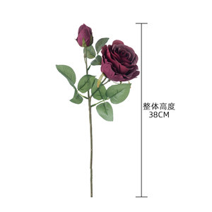 ดอกกุหลาบประดิษฐ์ CallaFloral ก้านเดี่ยว สีชมพู สีแชมเปญ สีแดงไวน์ สำหรับตกแต่งงานแต่งงาน ตกแต่งบ้าน ดอกไม้ปลอม - Product Image 4