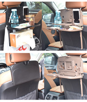 Plateau d'activités portable multifonctionnel en plastique PP pour siège de voiture, plateau repas pliable avec fixation par ceinture, 1 à 3 compartiments, table arrière pour enfants