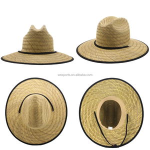Logo personnalisé extérieur chapeau de paille naturelle pour hommes femmes pêche Surf chapeau de soleil large bord été sauveteur paille chapeau de plage pour hommes - Product Image 2