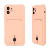 Casing Ponsel Tas Kartu TPU Tebal 2.0Mm, Casing Pelindung Ponsel Mini TPU Tebal untuk Iphone 13 12 11 Pro Max