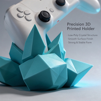 Support de manette de jeu en cristal, sculpture imprimée en 3D faite à la main, organisateur de bureau pour joueurs