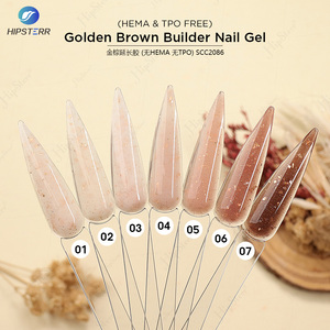 Gel Constructor de Uñas TPO Free Golden Brown, Gel Brillante con Destellos Hema Free para Otoño Invierno - Gel UV LED Removible para Arte de Uñas y Manicura DIY - Product Image 2