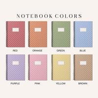 Carnet à spirales personnalisé avec logo, motif à pois pastel, lignes, cahier d'exercices, journal esthétique, fournitures de papeterie, cadeau pour filles