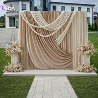 Tissu de rideau extensible en polyester pour toile de fond de mariage, draperie et cantonnière pour décoration de mariage, arche, cérémonie et fête