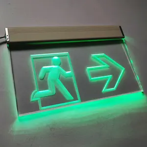 Placa de led de emergência com borda personalizada, placa de luz de emergência aberta com luz led