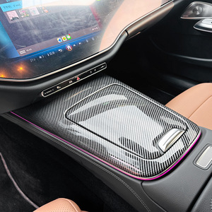 Mercedes-Benz E-Class Center Console Panel Carbon Fiber Texture ABS Interior Trim Decal For W214 2024+ E260 E300 - Product Image 2