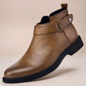 Retro Men's <b>Boots</b> Genuine Leather Comfortable Fashionable Breathable Anti-slip Ankle Bootie Outdoor Training All Seasons - Product Image 3