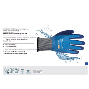 XPUK Grade 4 Gants anti-coupure Léger Flexible Dip Latex Imperméable Antidérapant Matériau en caoutchouc résistant à l'usure - Product Image 5