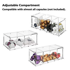 Gain de place Designer Transparent Cube Box Acrylique Café Capsule K-cup Pods Holder Stockage Cube Box Pod Organizer Avec Couvercle - Product Image 2