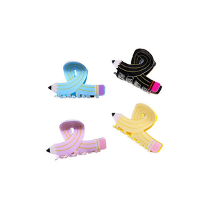 Kt <b>Pen</b> <b>Grip</b> Hair Clips Pencil Design 12 Cm Plastic Cartoon Fashion Women Daily Use - Product Image 1