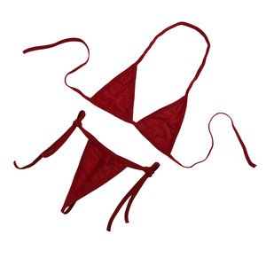 Nouvel ensemble de lingerie classique transfrontalier trois pièces avec bretelles en résille, soutien-gorge et culotte sexy à nouer. - Product Image 3