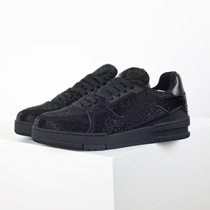 High Quality Men's Genuine Leather Mesh Sneakers Luxurious Designer Diamond Casual Lightweight Breathable Waterproof Arch <b>Shoes</b> - Product Image 1