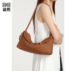 Women's Woven <b>Shoulder</b> Bag Single <b>Strap</b> Bohemian Style Handmade Letter Decoration All Seasons - Product Image 2