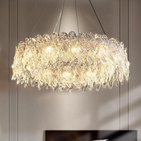 Lustre en verre rond simple de style postmoderne, moderne et luxueux, de haute qualité, pour hôtel, salle à manger, chambre à coucher