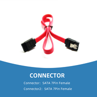 Kabel SATA 7Pin Hot Sale dengan Latch SATA 6GB/s SSD Hard Drive Female to Female Kabel Data PVC Komputer