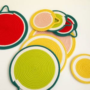 Modern Classic <b>Large</b> Cotton Rope Placemat Indoor Outdoor Dining Table Protection for Hotels Parties Christmas Gift Fabric - Product Image 6