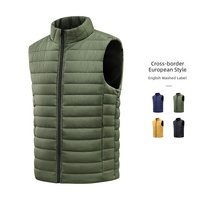 Gilet matelassé pour homme, veste sans manches, col montant, chauffe-corps léger, vêtement d'extérieur d'hiver