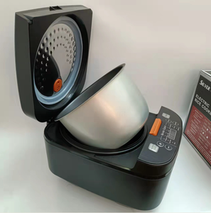 Cuisinière à riz numérique intelligente entièrement automatique 5L avec écran tactile LCD, cuillère en plastique noir antiadhésive et tasse à mesurer pour usage domestique - Product Image 4