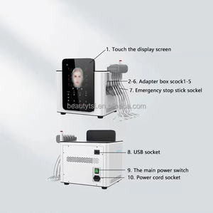 Appareil Facial Anti-Âge Pe-Face Ems Pe Facial EmRf avec Électrodes EMS <span class=keywords><strong>pour</strong></span> Électrostimulation Faciale, Patchs Emrf, Brosse de Nettoyage - Product Image 3