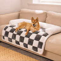 Couverture de protection de canapé de luxe confortable pour chien crème carrée couverture pour animaux de compagnie avec LOGO personnalisé tapis de protection de meubles