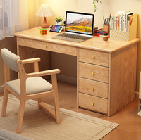 Bureau d'étude en bois massif avec 4 tiroirs et armoire latérale, table d'ordinateur pour bureau à domicile, vente en gros pour chambre et appartement