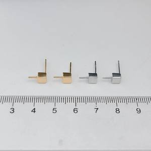 22391DIY Pendientes de Botón Finos con Base Vacía de Plata S925 para Perlas Cuadradas y Redondas de 9-15mm, Accesorios de Joyería - Product Image 4